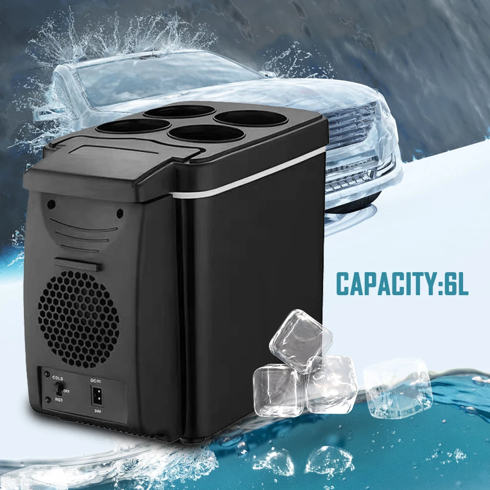 12V 6L Car Refrigerator Freezer Heater Mini Car Freezer Cooler Warmer Electric Fridge Portable Icebox Travel Refrigerator