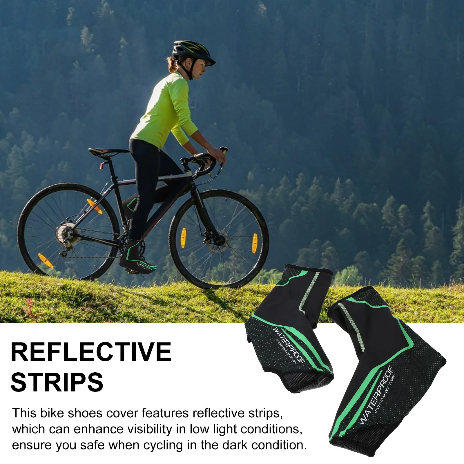 

1Pair Winter Waterproof Cycling Shoe Covers Windproof Thermal Overshoes Reflective for Road Bike Cycling Shoe Covers