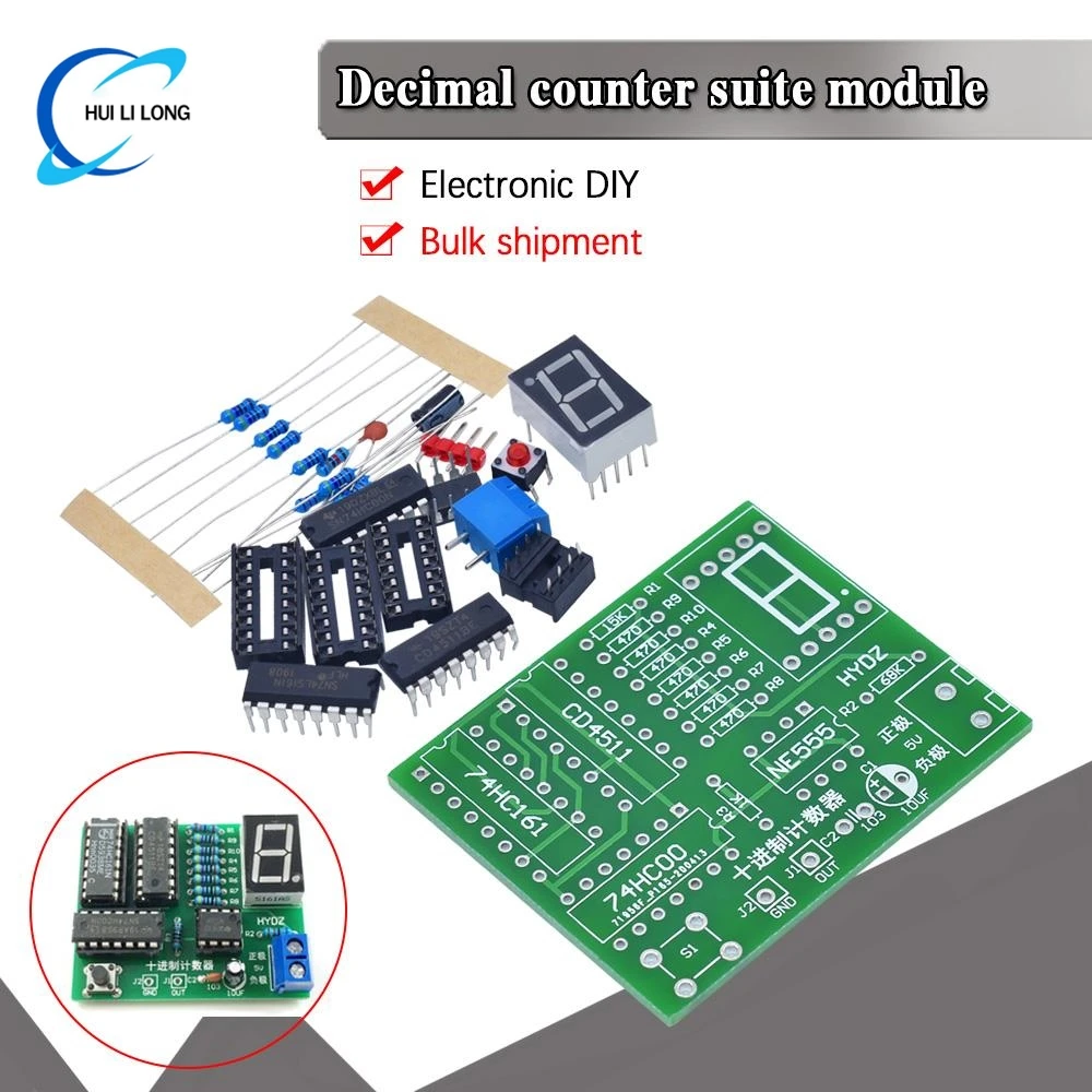 DY Kit عددين عداد عشري CD4518 عدة اثنين 2 بت Bigit التدريب عداد أجزاء 5 فولت مشروع إلكتروني بدلة التدريس