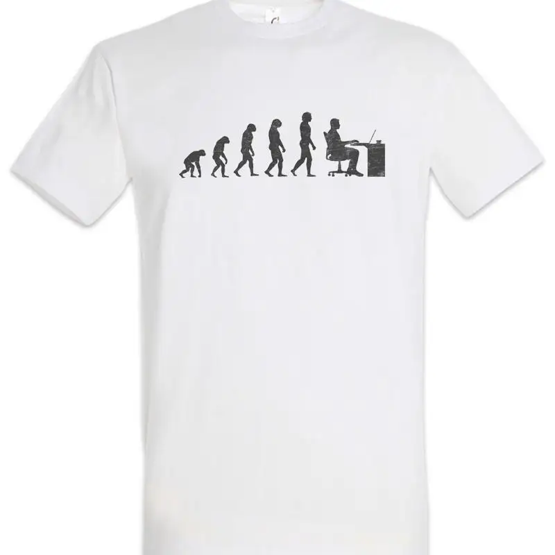 Office Evolution T Shirt Fun Geek Nerd Computer Science Scientist Coder Gamer