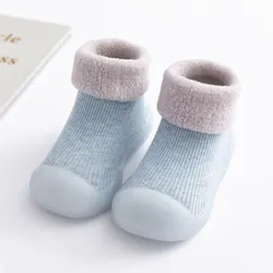 Newborn Baby Thicker Socks Shoes Baby Shoes Girl Boy First Walkers Kids Boys Shoes Solid Colour Soft Soled Toddler Floor Sneaker