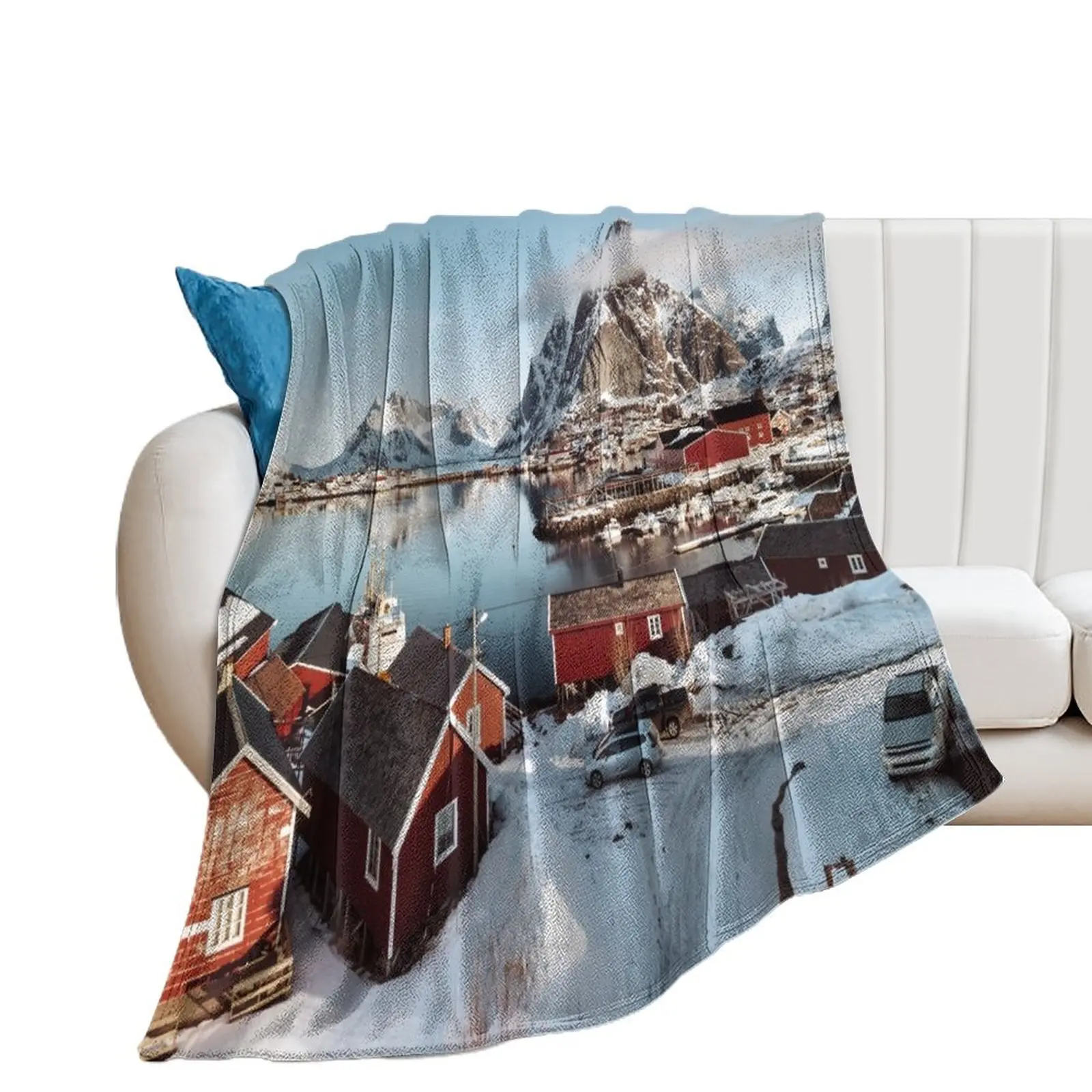 

reine at lofoten Throw Blanket Quilt Decorative Beds funny gift Blankets