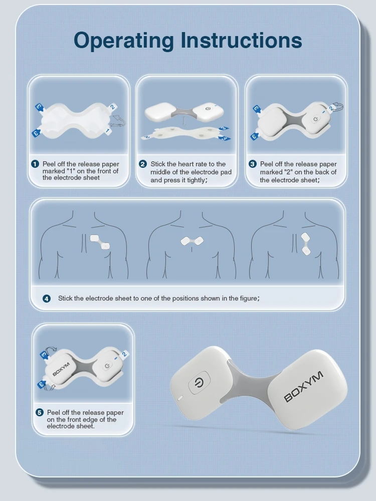 

Мобильный портативный 24-часовой домашний ЭКГ Boxym для сердечных электродов Портативный беспроводной монитор