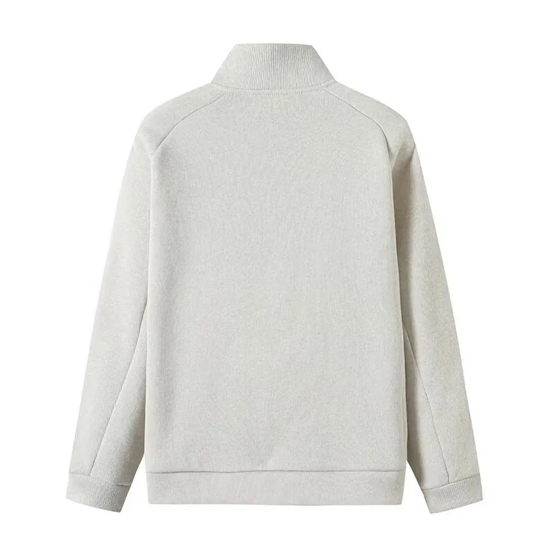 

Winter New Men's Fce Zipper Long Sve Jaet Outdoor Sle Polyester Fabric Loose Fit Youth Coat with kets Autumn Wear