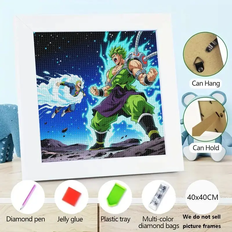 

1 шт. Dragon Ball Z Super Broly Набор для алмазной живописи, 5D Полная дрель Аниме Легендарный Супер Сайян DIY Gem Art Набор для вышивки крестом, 40x