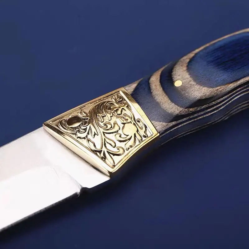 1pc high carbon stainless steel fruit knife with colored wood handle for barbecue steak knife and fruit knife sharp