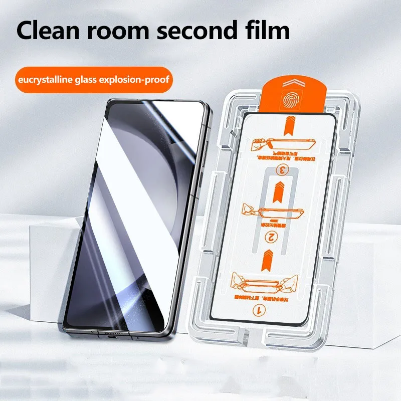 Dust Free Screen Protector For Samsung Galaxy Z Fold 5 Tempered Glass Install Box For Samsung Fold 4 3 2 Full Cover Glass