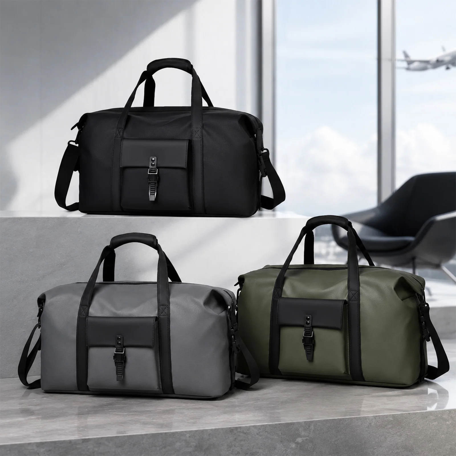 Men's Large Capacity Travel Bag Waterproof Wear-resistant Luggage Bag Multifunctional Wet Dry Separation Handbag