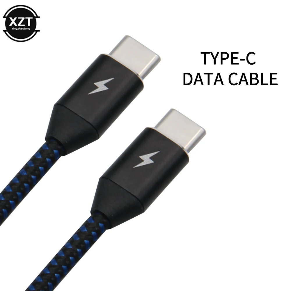 

Type-C Data Cable 3.1 Dual Output Male to Male Braided Black Charging Wire for Huawei Xiaomi 0.25M 1M