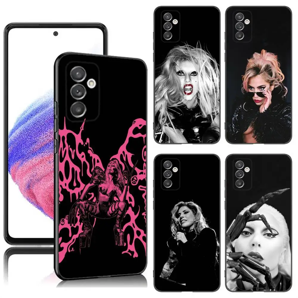حافظة هاتف Singer L-Lady G-Gaga لهاتف سامسونج S24,23,22,30,21,10,9,Ultra,Plus,Lite,FE,5G حافظة ناعمة سوداء #1