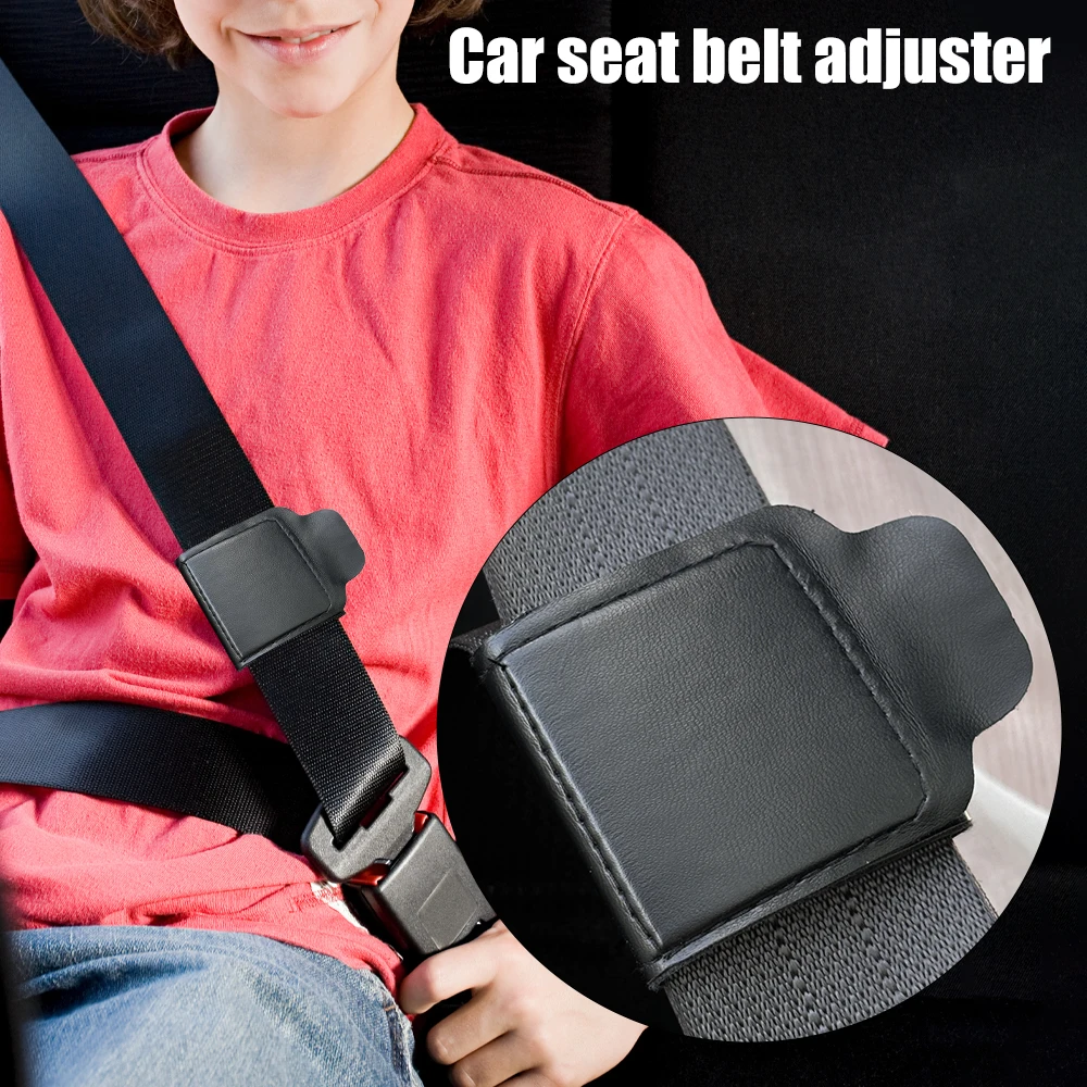 Car Seat Belt Adjuster PU Leather Car Seat Belt Limiter Fixed Clip Stopper Anti-stretching Neck Belly Kid Protection Accessories