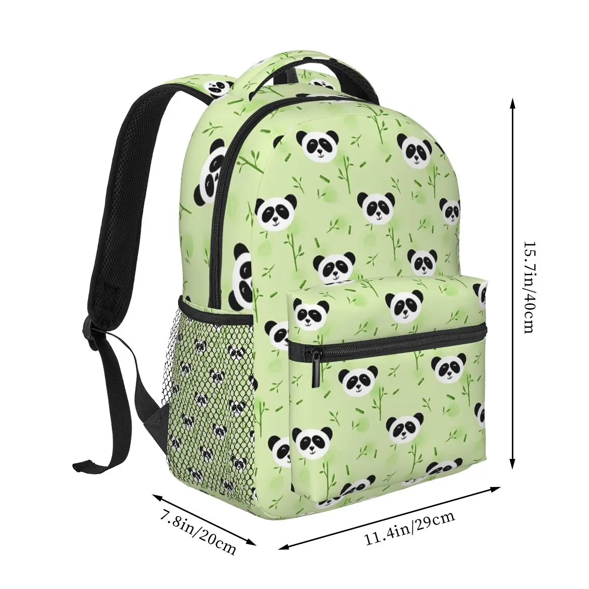 Cartoon Panda And Bamboo Pattern Student Backpack School Bag Hiking Travel Daypack for Boys Girls Fashion Bookbag Shoulder Bags