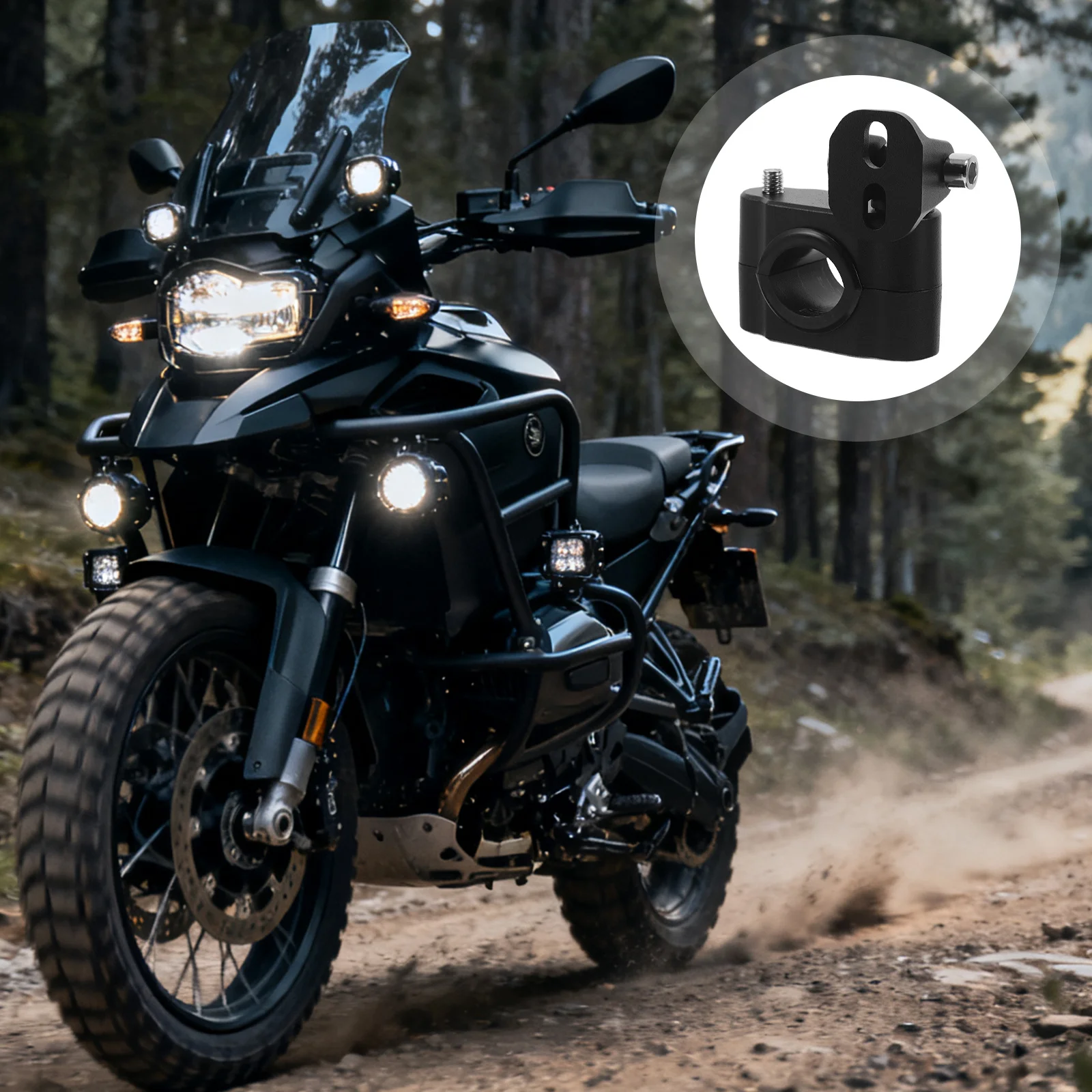 2 قطعة أضواء دراجة نارية العالمي 18-32 مللي متر المقود جبل الدراجة الضباب محول الضوء دائم مساعد حامل مصباح شوكة المصباح #3