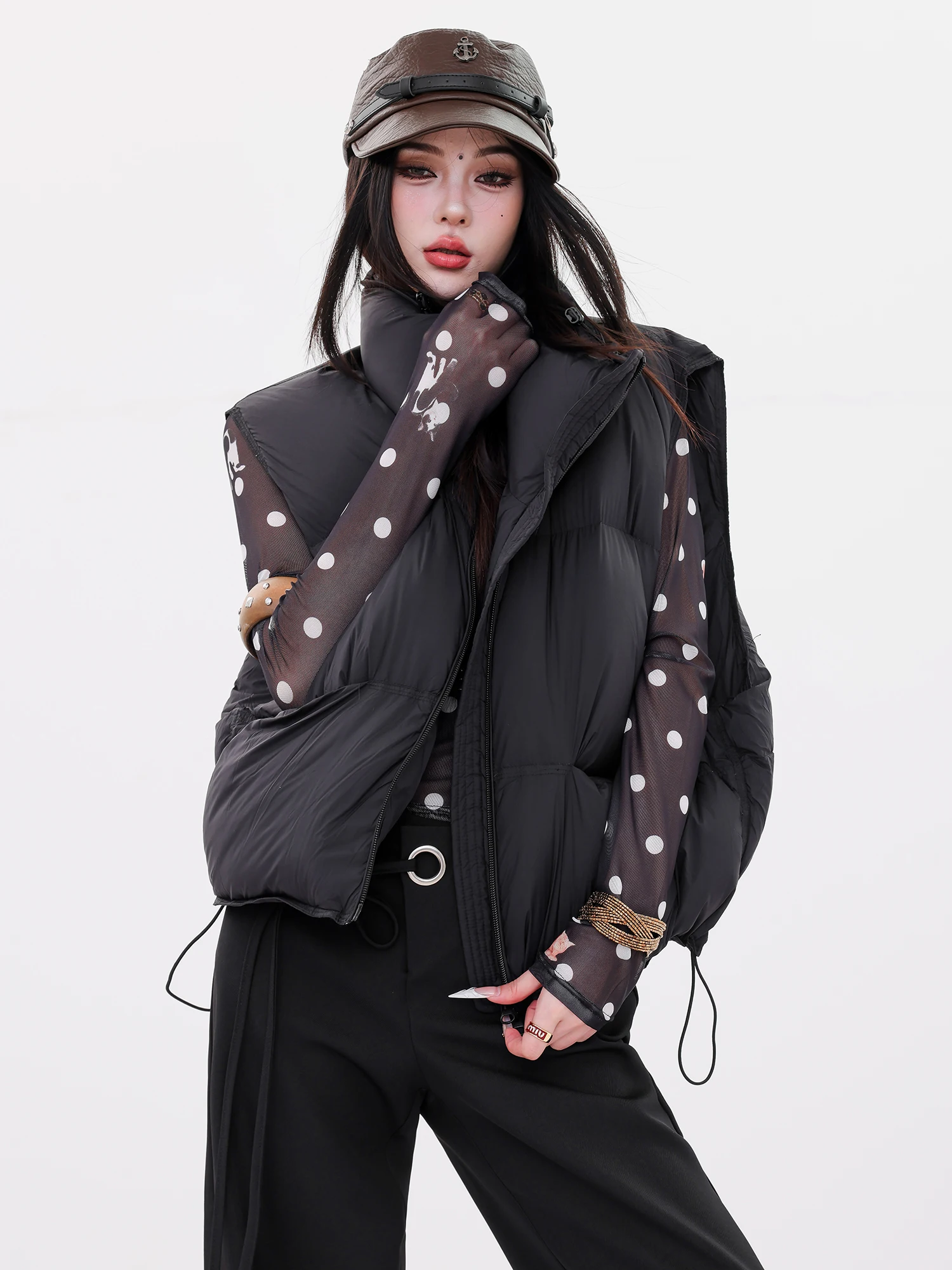 

Жилет женский ABWLR Original Dopane Sle ort Loose с воротником-стойкой, утепленный, для зимних поездок на работу