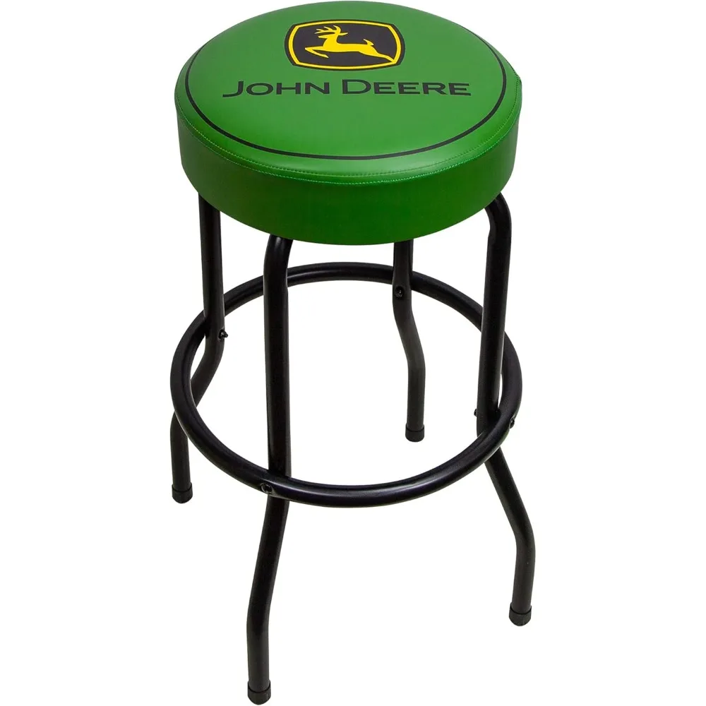 

Logo Garage and Game Room Stool with Matte Green Top and Black Legs