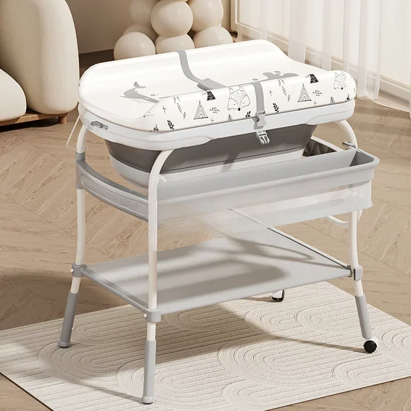 

z Hot Style Baby Foldable Standing Diaper Nursing Baby Bathtub Changing Table with Bath Tub
