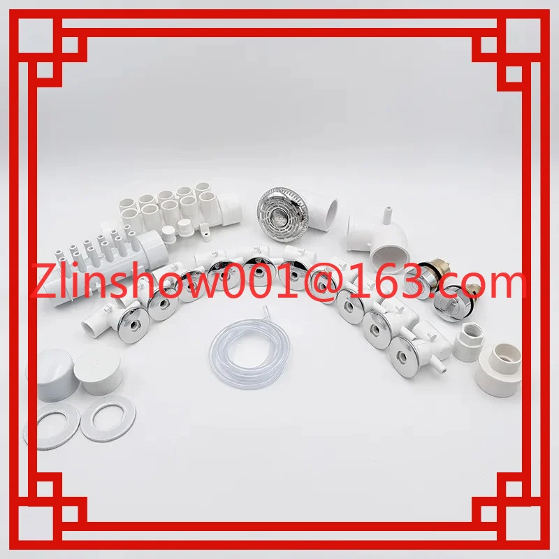 Bathtub Accessory Combination Set, Plastic & Stainless Steel Surface Cover with PVC Water Outlet Nozzle
