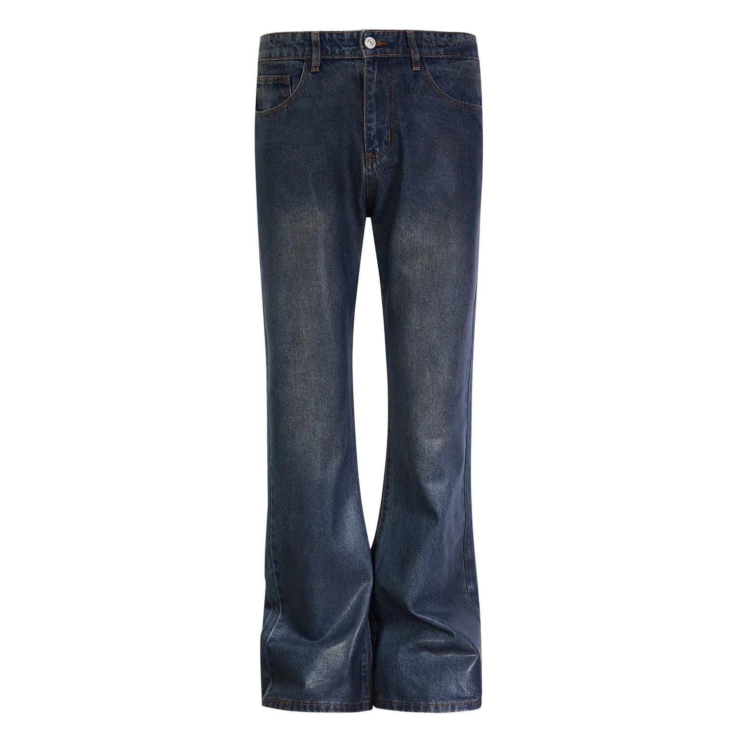 

MADEEXTREME Handmade Wax Brushed Washed and Worn Out Casual Retro Micro Ragged Jeans