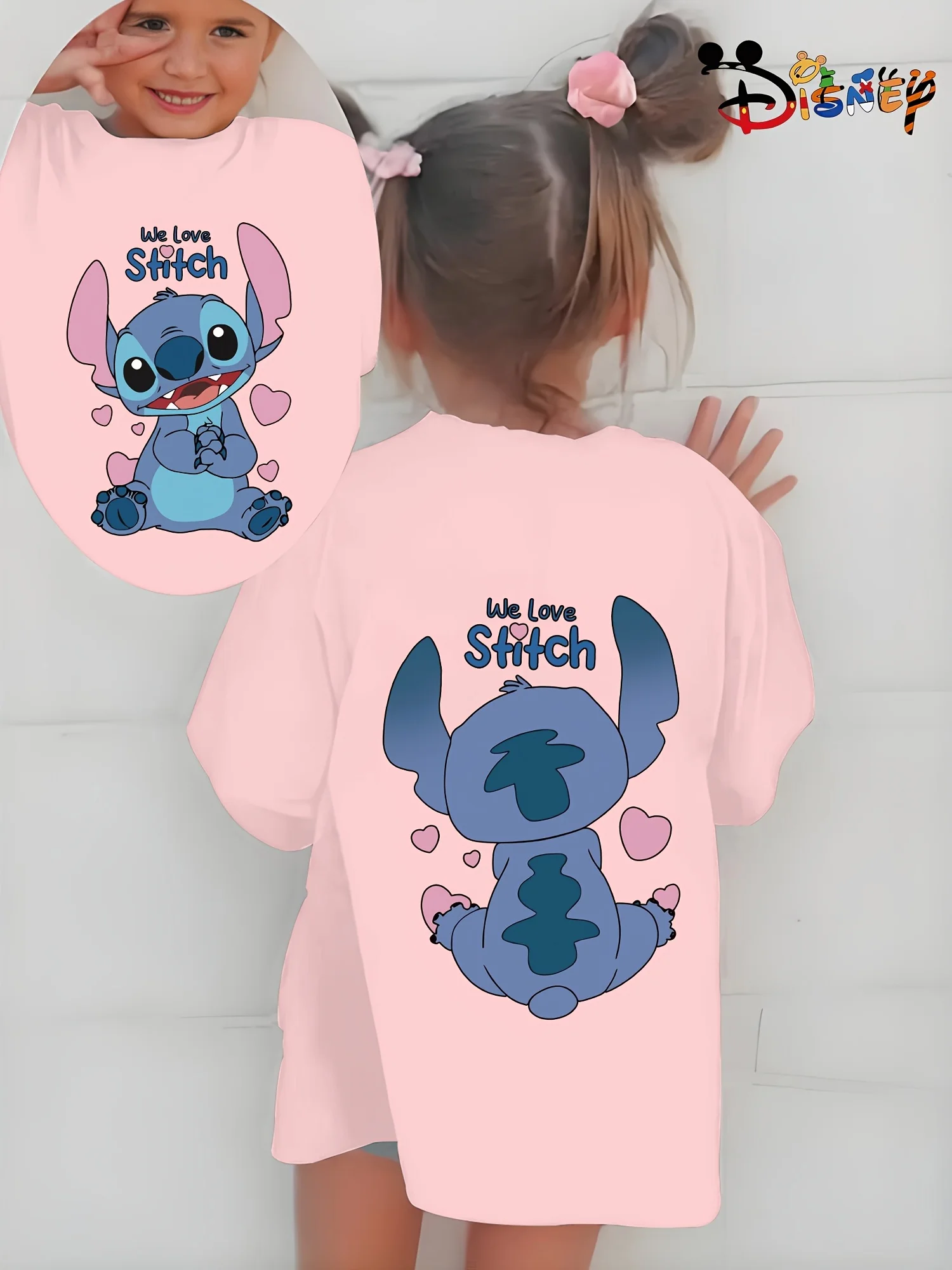 

Lilo & Stitch Graphic Kids T-Shirt Loose Fit for Boys & Girls Summer Outdoor Birthday Holiday Gift T Shirt Casual Kids Wear