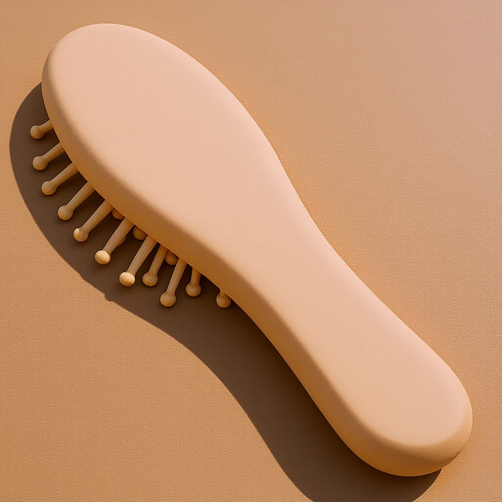 Mini Wooden Hair Brush Cushion Design Detangling Comb for -Free Shine Lightweight Portable Scalp Massage Tool for Home Or