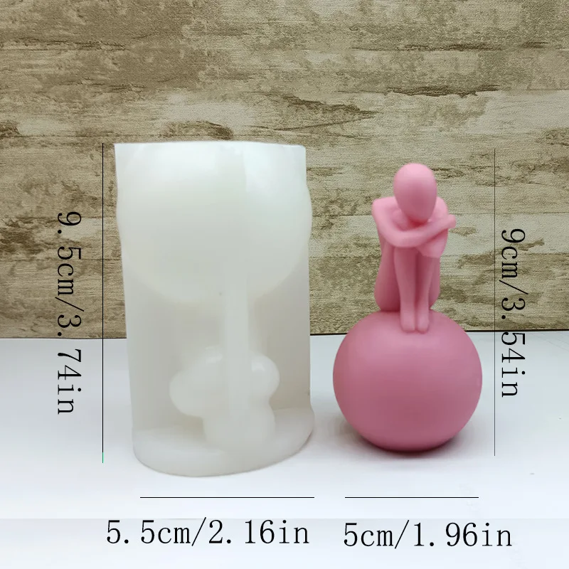 3D che abbraccia la gamba uomo candela stampo in silicone libro di lettura fatto a mano gesso umano cristallo stampo epossidico ornamenti strumenti di creazione