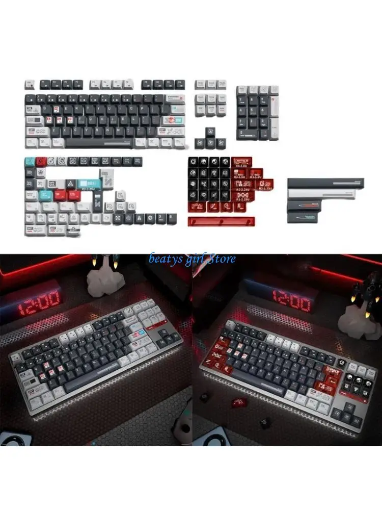 

C7AB 183 Key Set Sette с богатой подробной и луной темой проекта для игровых и офисных механических клавиатур использования