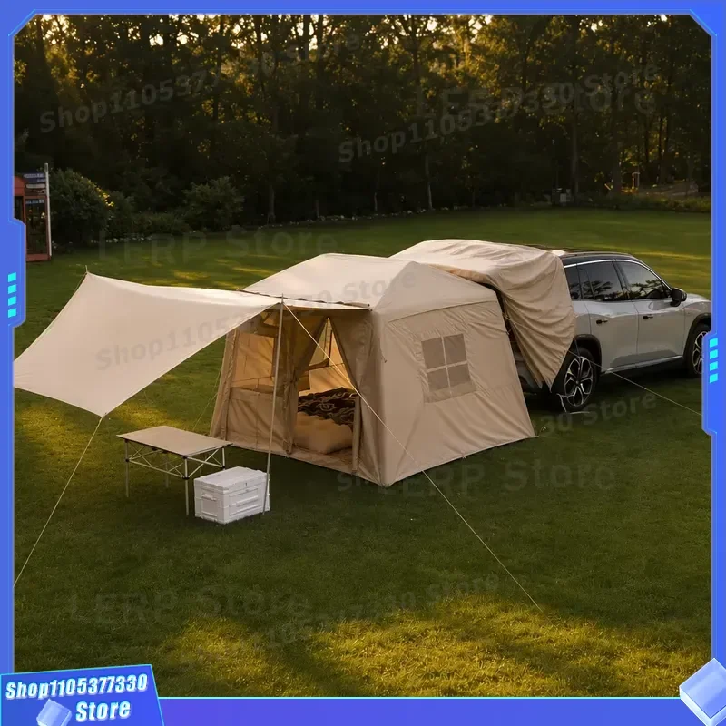380x230cm SUV Inflatable Tailgate Tent Car Rear Camping House 210D Oxford High Strength PVC Air Beam Portable Light