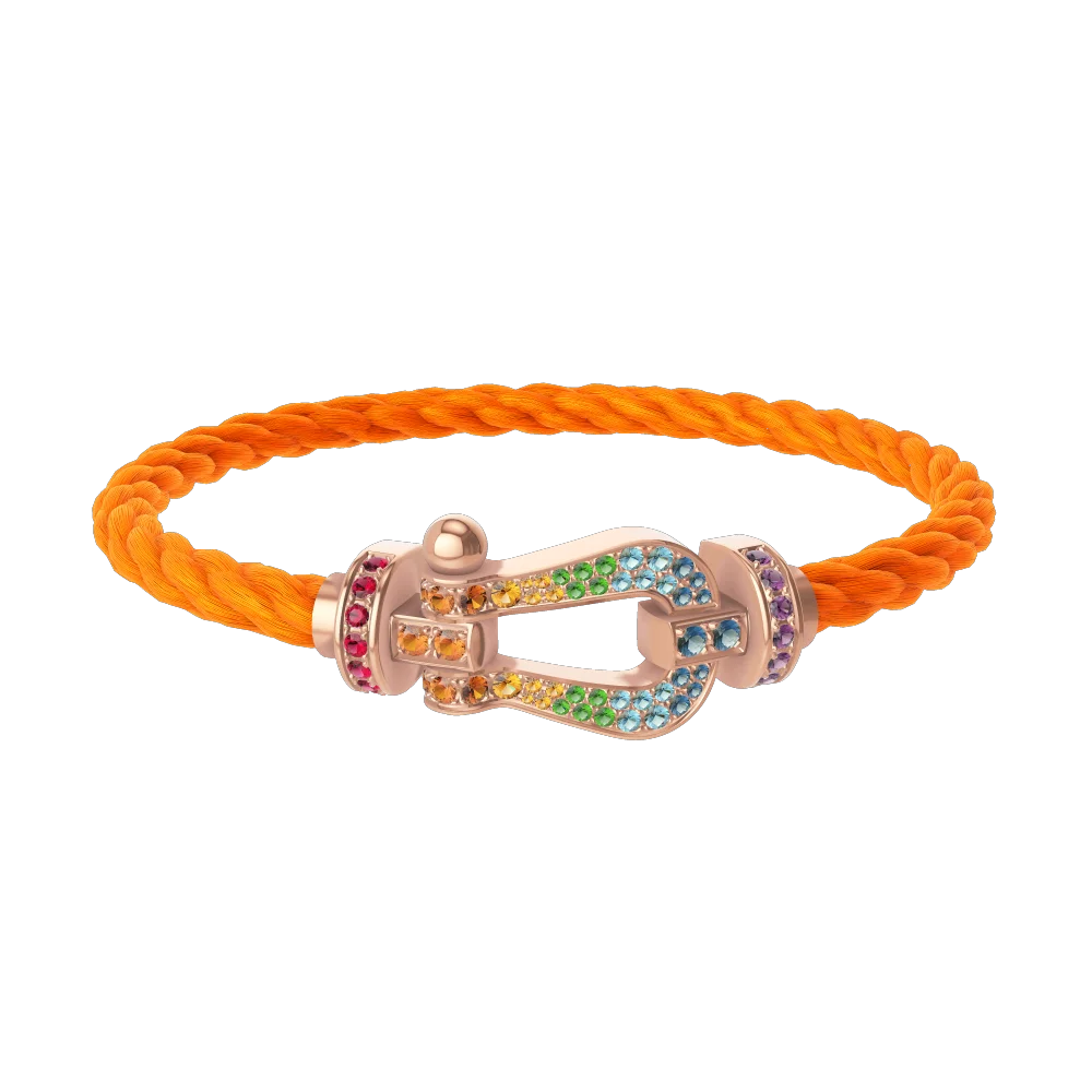 

In 2026, this high-quality fashion classic horse-shaped bracelet with colored diamonds is suitable for daily wear.