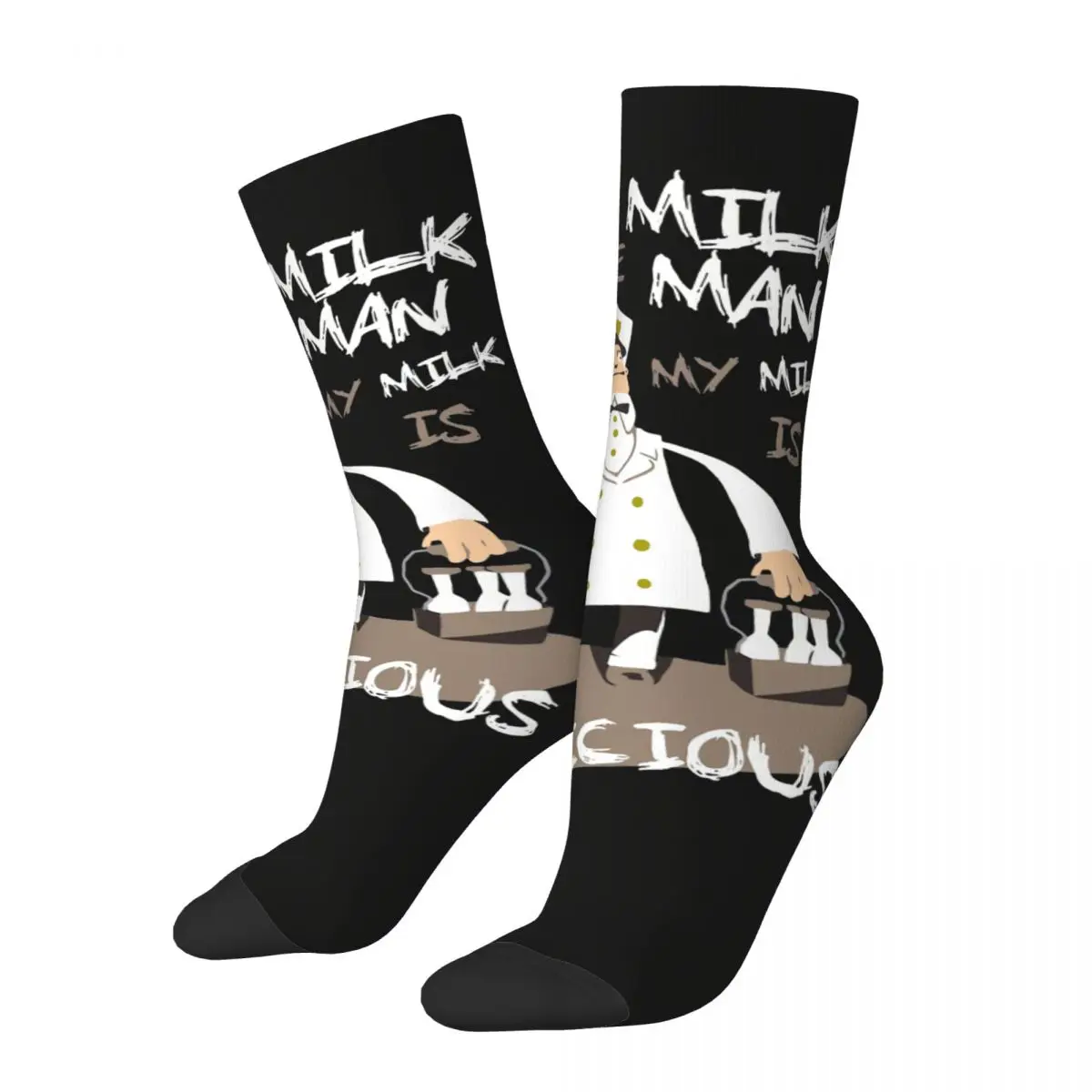 Hip Hop Retro My Milk Is Delicious Crazy Men's compression Socks Unisex Psychonauts Razputin Lili Zanotto Game Street Crew Sock