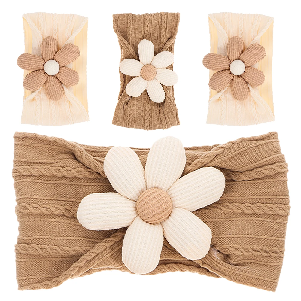 

Newborn Floral Headbands Nylon Baby Girls Hair Accessories Stretchy Bows Infant Flower Hairbands for Any Occasion