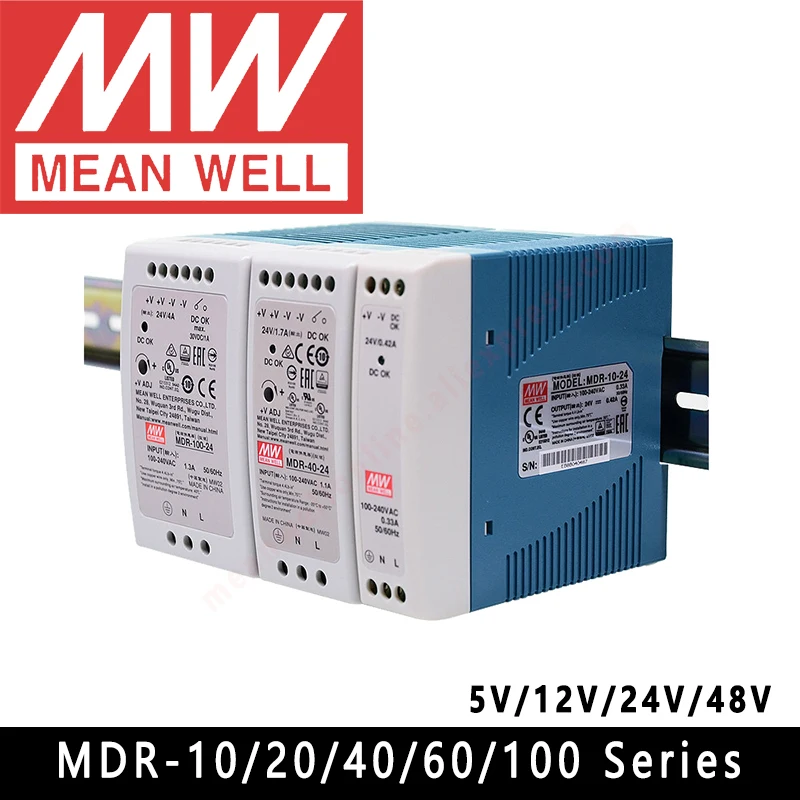 Original Mean Well MDR-60-24 DC 24V 2.5A 60W meanwell Single Output Industrial DIN Rail Power Supply