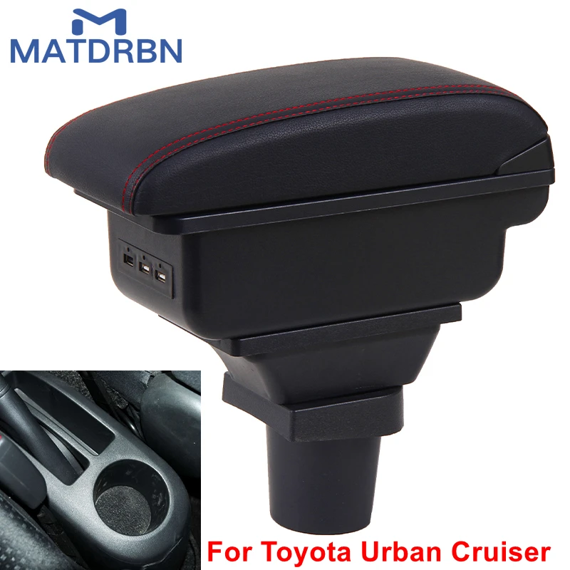 Für Toyota Urban Cruiser Armlehne Für Toyota ist Armlehne Box Center Konsole Zubehör Innen Details Tasse Halter USB Lade