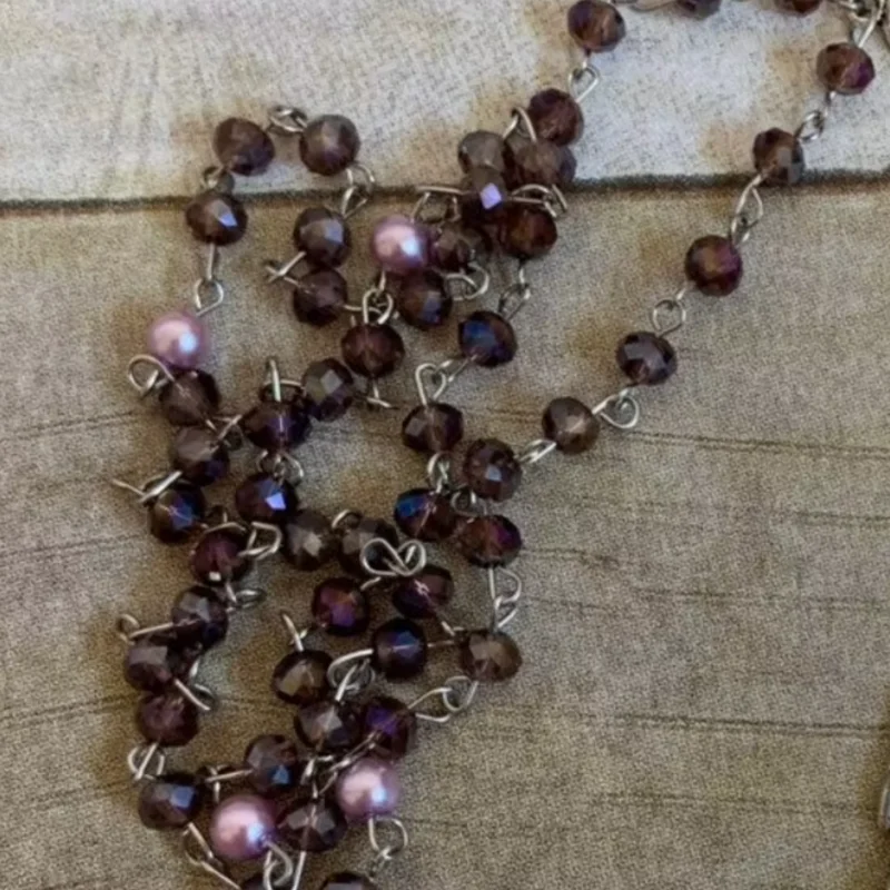 Dark purple santa muerte rosary, santisima muerte rosary, nuestra senora de la santa muerte, holy death rosary, sacred death ros