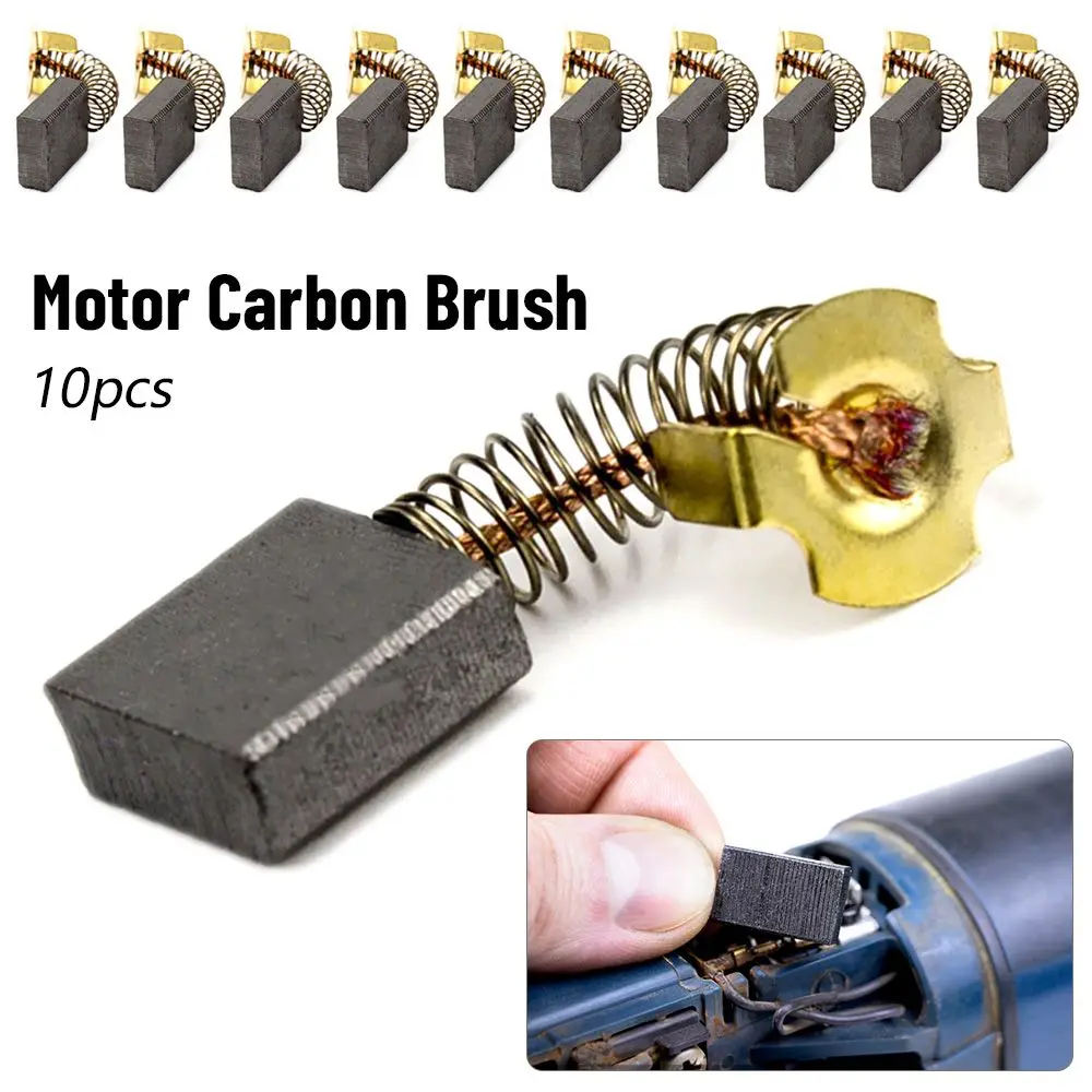 10pcs Electric Hammer Angle Grinder Graphite Brush Replacement Power Tool Carbon Brush 7*17*18mm