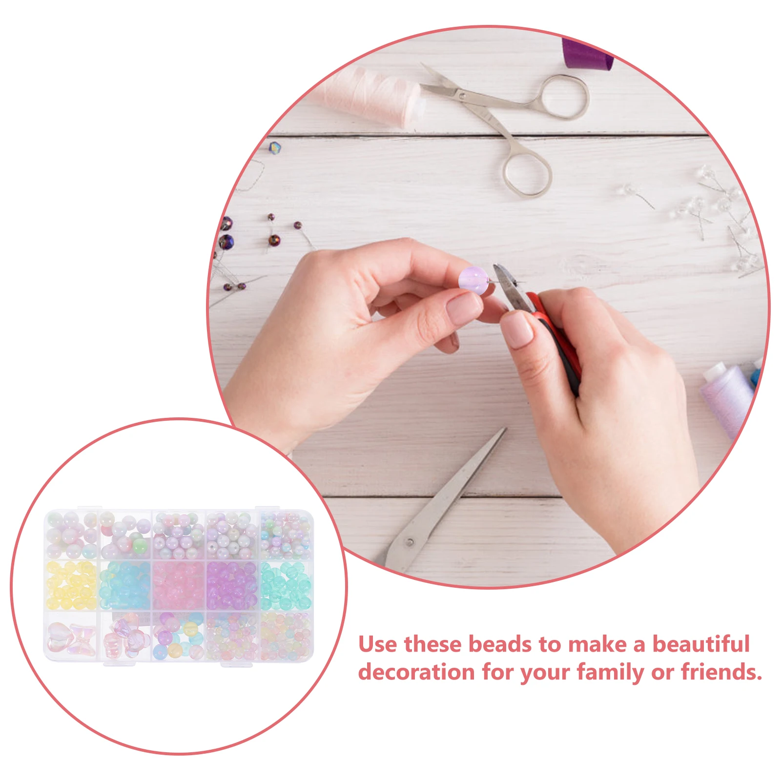 

1 set Sky Luminous Beads Set Durable Acrylic DIY Craft Necklace Bracelet Making Smooth Unique Handicraft for Jewelry