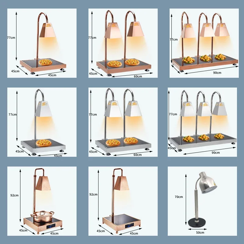 Buffet insulation lamp double three-headed food electric heating catering insulation table heating food insulation lamp