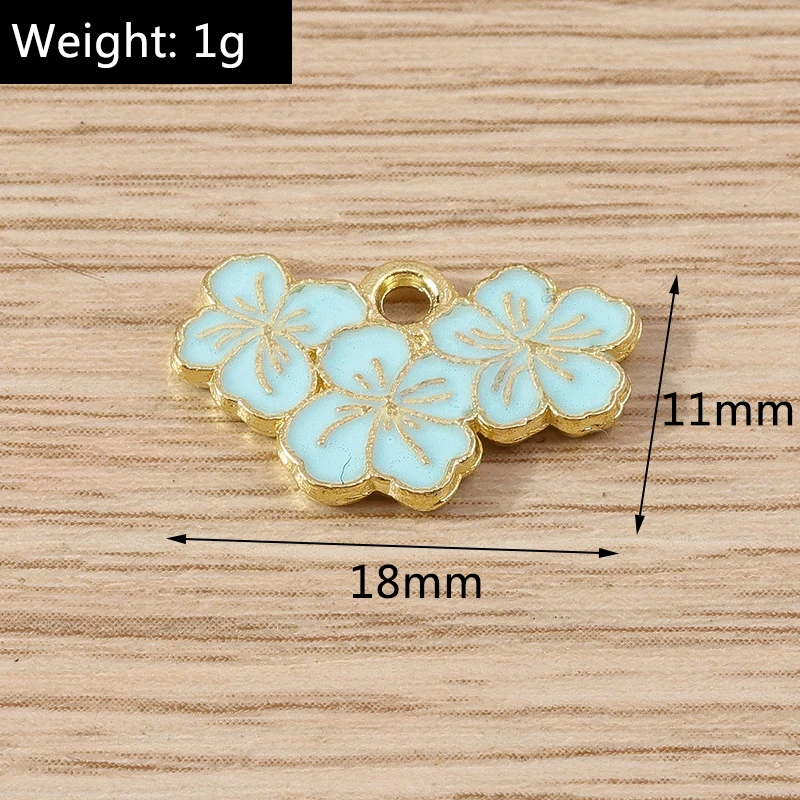 10 Stück niedliche, bunte Emaille-Blumen-Anhänger für die Schmuckherstellung, Halsketten, Ohrringe, Armbänder, DIY-Bastelzubehör – Detail 11