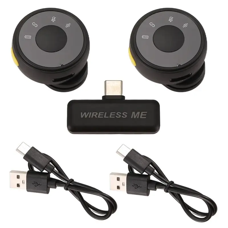 B03B-Magnetic Suction Back Clip Wireless Microphone USB-C Circular Button Lavalier Microphone For Live Video Recording