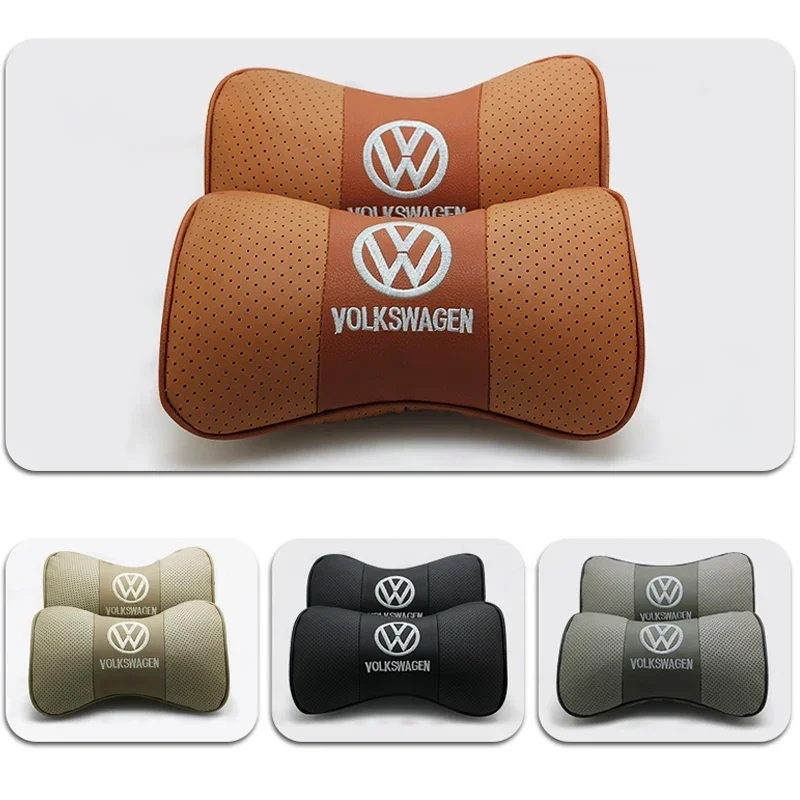 

VW GTI GOLF 2026 Горячие для VW VOLKSWAGEN салон автомобиля, подголовник, кожаные подушки для шеи для Volkswagen Passat Santana Touareg Tiguan B