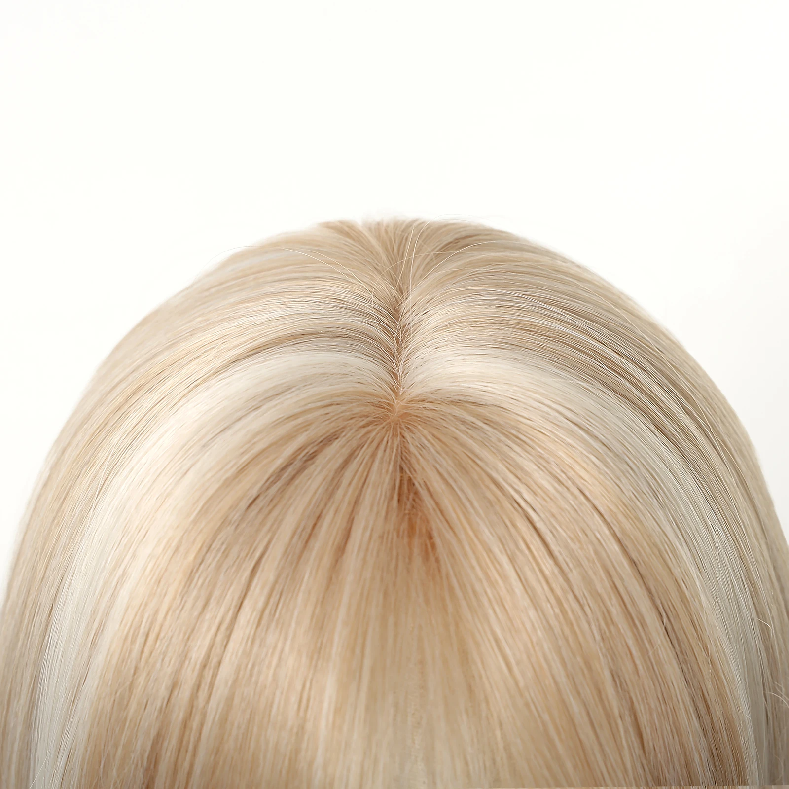 EASIHAIR Medium Length Blonde Straight Synthetic Wigs For Women Natural Blonde Hair Wigs With Bangs Daily Cosplay Heat Resistant image 2