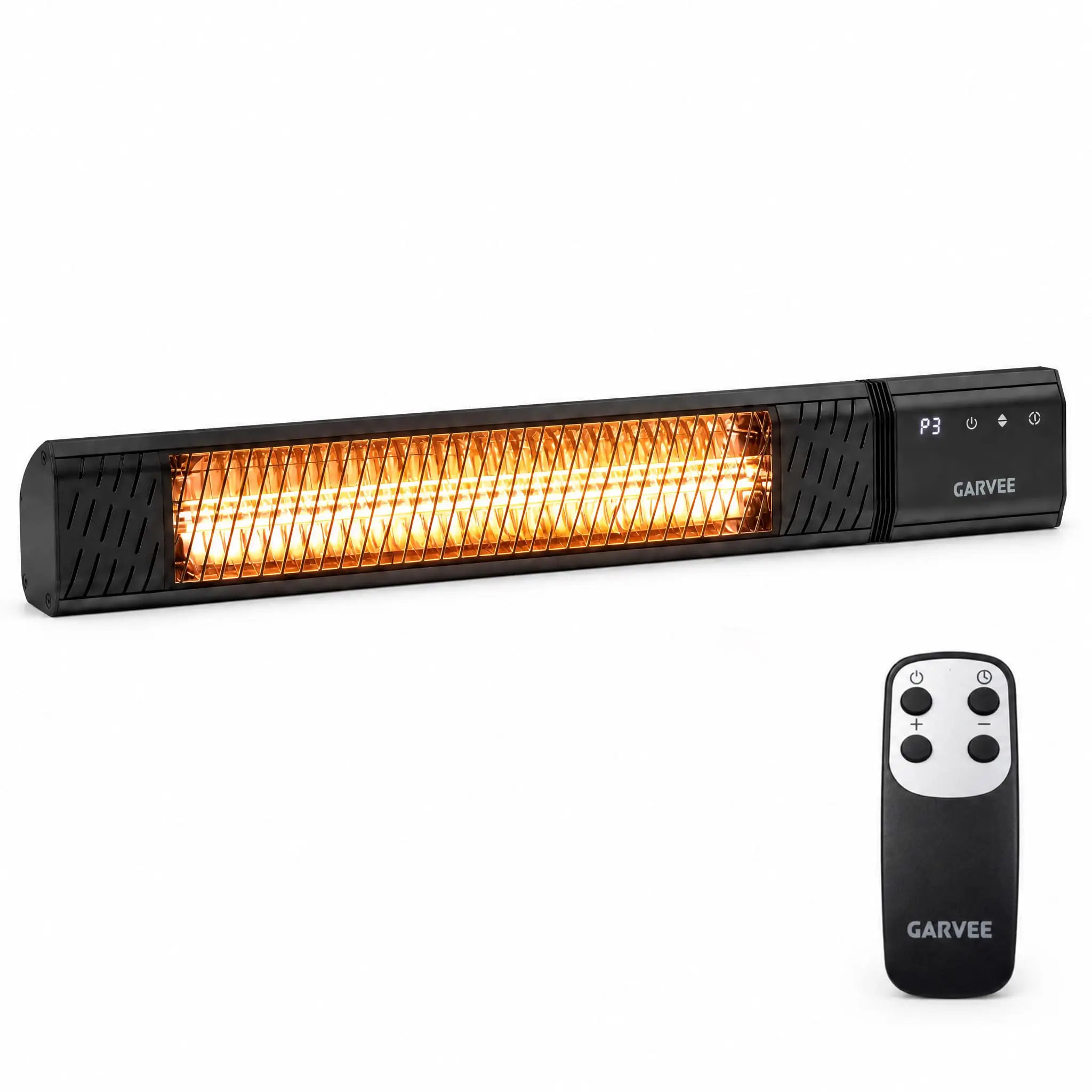 1500W Infrared Patio Heater, Wall Mounted Outdoor Electric Heater, Remote, 9 Heat Levels, 24h Timer, Ip65 Waterproof, Child Lock