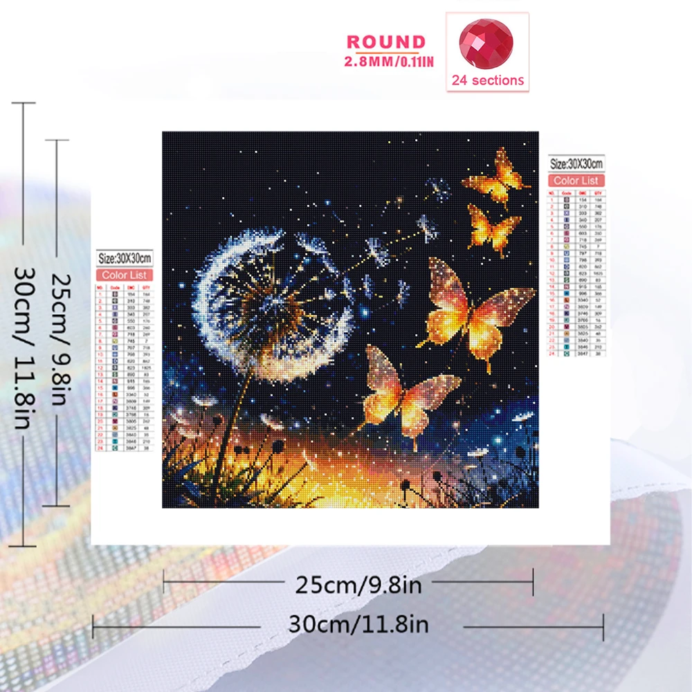 Momoart 5d diy diamante mosaico borboleta animal adequado para iniciantes nova chegada pintura diamante dandelion presentes do feriado