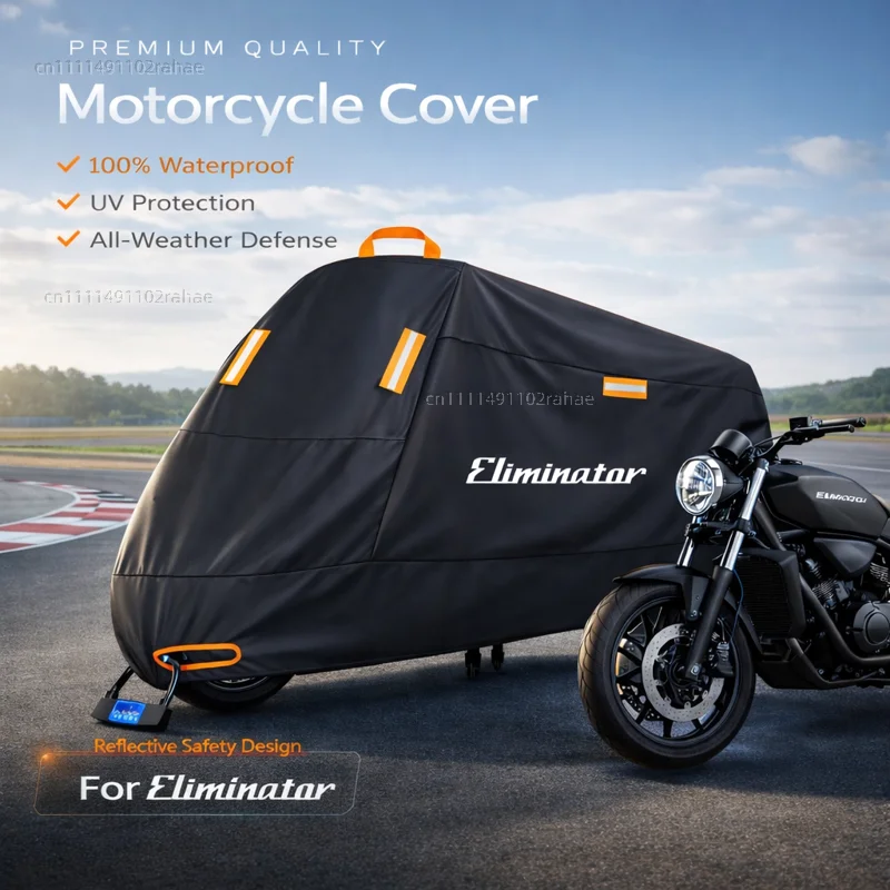 

For eliminator 500 se Motorcycle Cover Waterproof Heavy Duty Polyester Tarpaulin UV Protective Outdoor Rain Dust Sun Protector