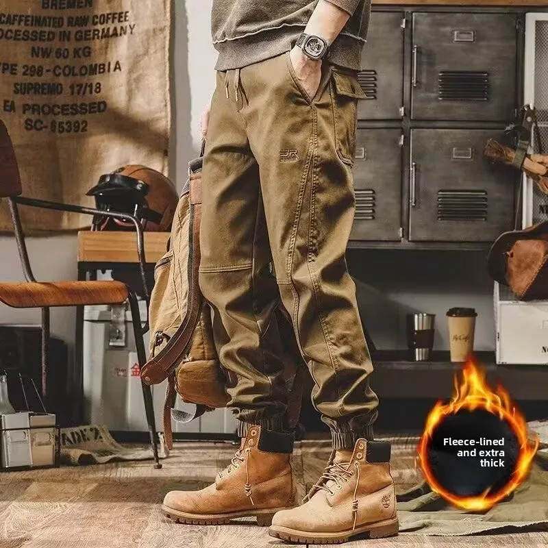 

American Sle Men's Casual Pants Fce Lined Work Trousers Loose Fit Autumn Winter Wear Resistant Tear Proof Labor Protecti...