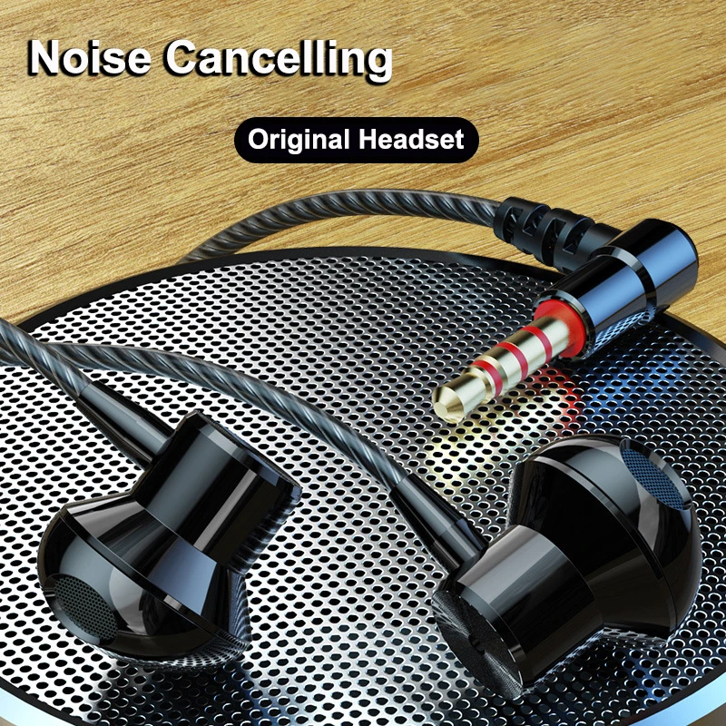 L Type 3.5mm Earphone 90 Degree Right Angled Plug Stereo Bass Headset Wired Earbuds In-Ear Earphones for Samsung A52S Redmi OPPO