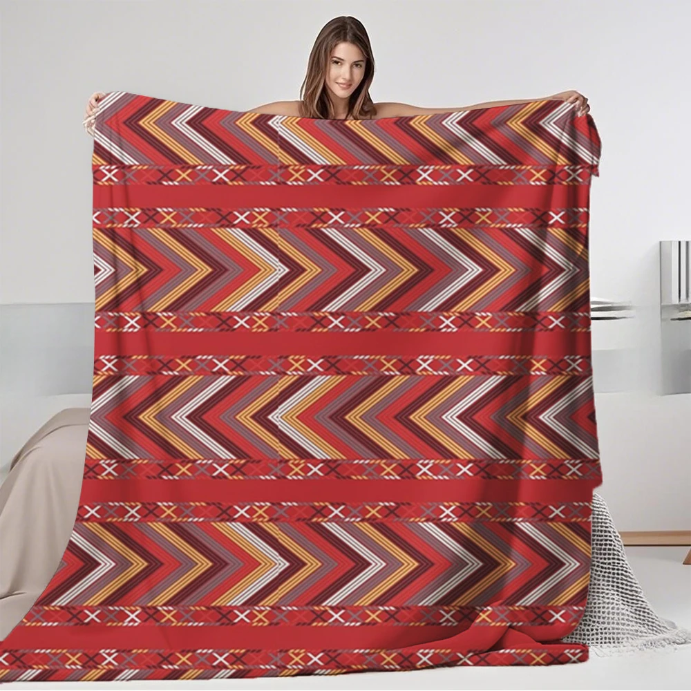 

Featured Flannel Cozy Blanket Traditional Multicolored Patterns Collection Art Deco Throw Blanket Quilt With Moisture-wicking