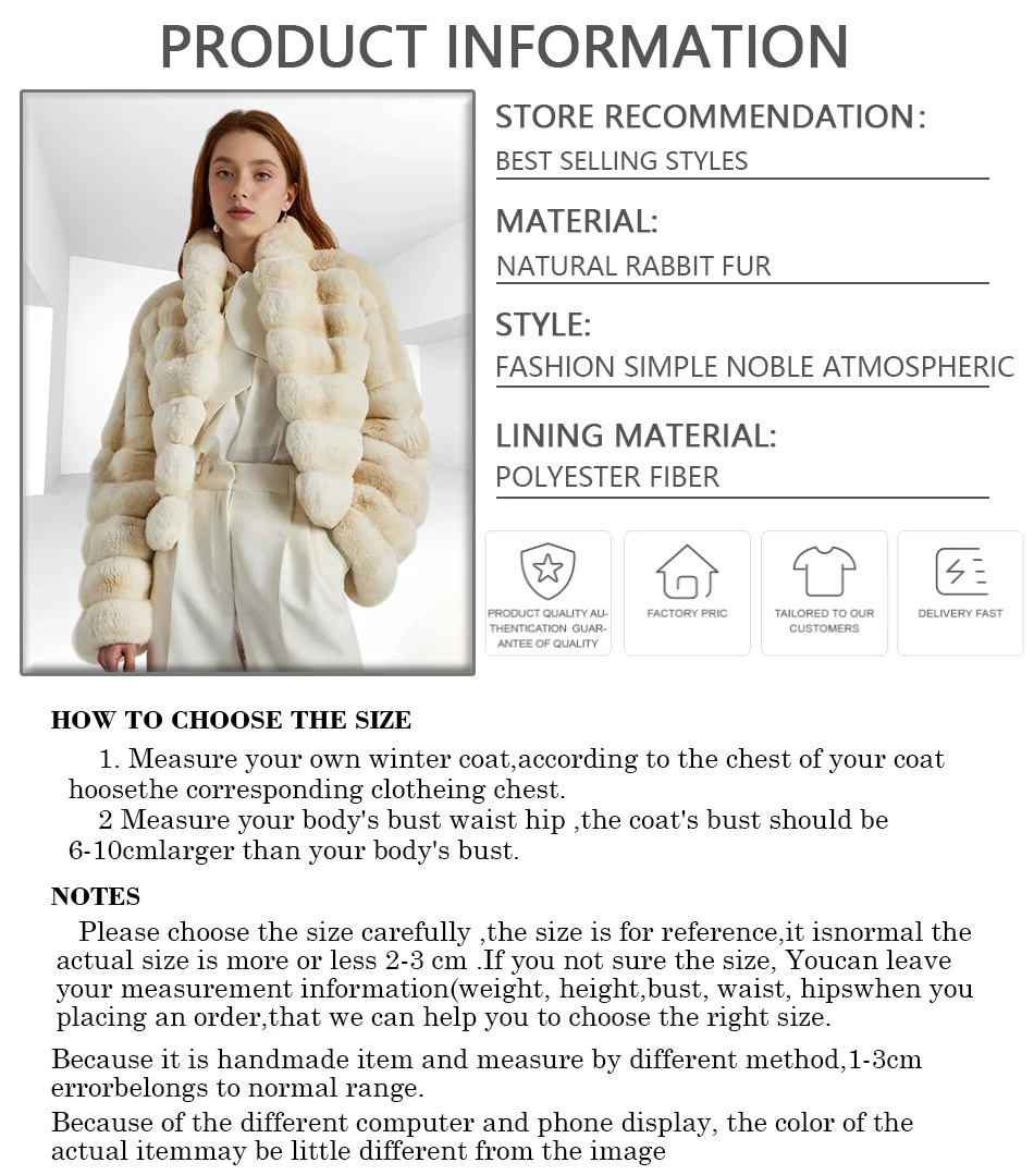 Abrigo de piel de conejo auténtica con cuello alto, abrigo de piel de Color Chinchilla para mujer, Chaqueta de piel corta de invierno, abrigo de piel Natural de alta calidad