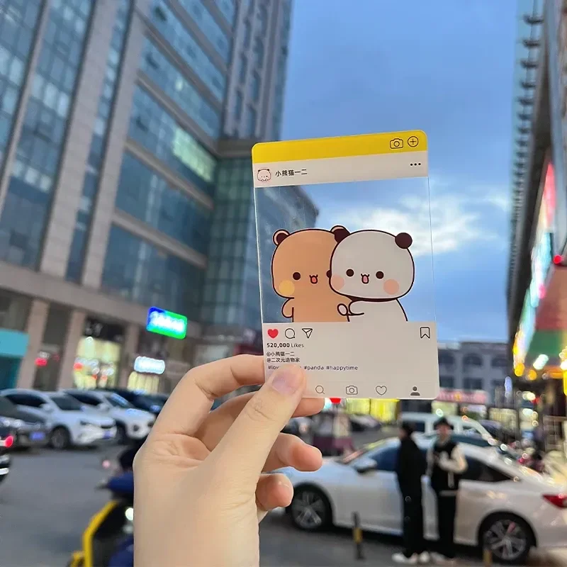 New Limited Edition Cute Lesser Panda Yier Bubu Acrylic Travel Card Cute Transparent Card Anime Collect Card Gifts Birthday Gift