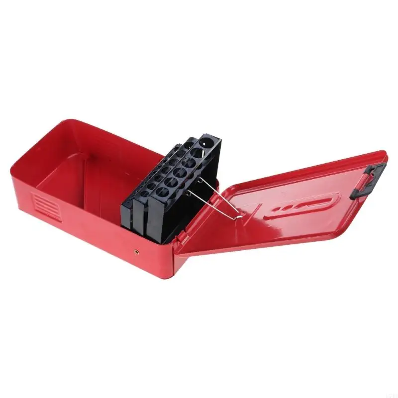 L74C Iron Drill Bit Storage Case with Scale Marks Empty Drill Bit Box Easy Carry Metal Drill Bit Index Box Twist Drill Bit Hold