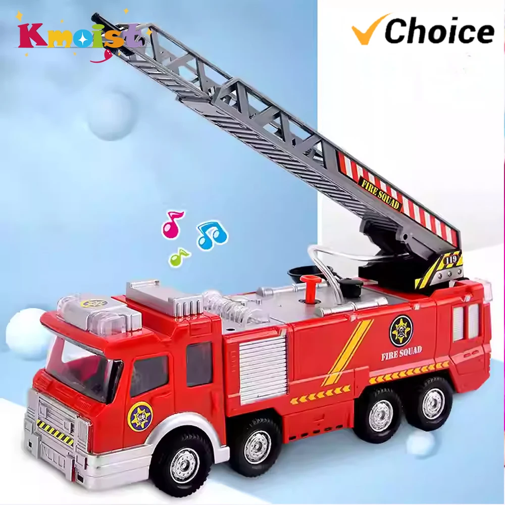 Camión de agua pulverizada, pistola de juguete, camión de bomberos, camión de bomberos, vehículo de motor, luz musical, juguetes educativos eléctricos para niños